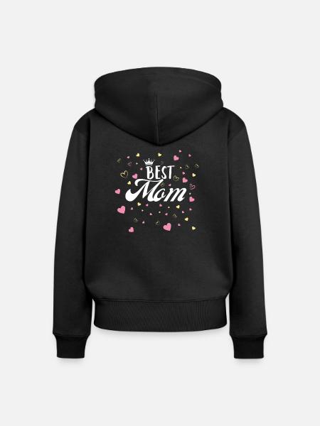Beste Mama - Frauen Premium Bio Zip Hoodie - Schwarz