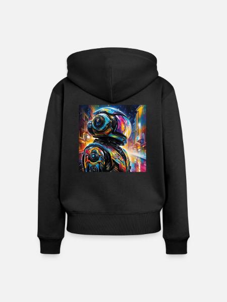 Astronaut - Frauen Premium Bio Zip Hoodie - Schwarz