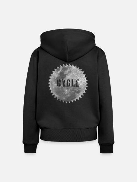 Mond-Radtour - Frauen Premium Bio Zip Hoodie - Schwarz