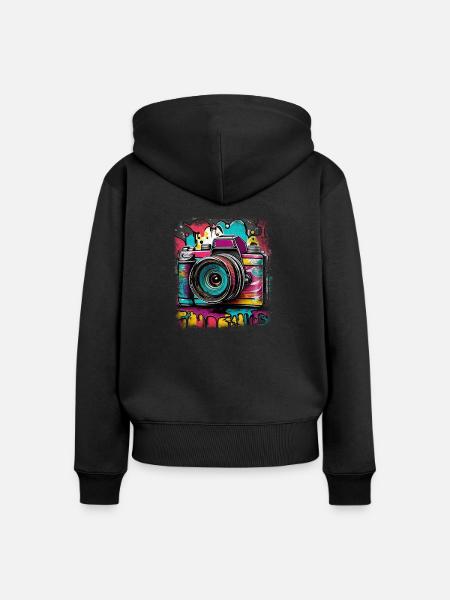 Spiegelreflex Kamera Fotograf - Frauen Premium Bio Zip Hoodie - Schwarz