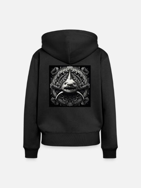 Ätherische Tiefen - Frauen Premium Bio Zip Hoodie - Schwarz