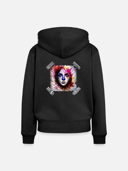 Splash Hero - Frauen Premium Bio Zip Hoodie - Schwarz