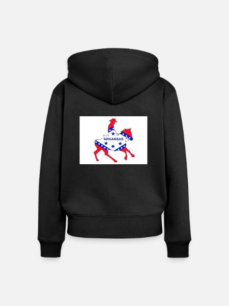 Arkansas Staatsflagge Cowboy - Frauen Premium Bio Zip Hoodie - Schwarz
