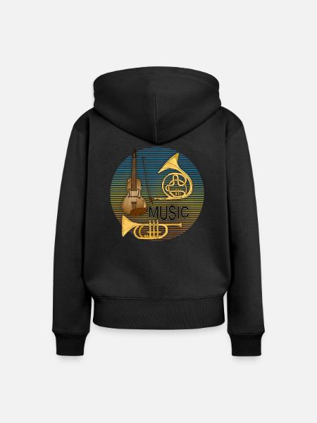 Musikinstrumente - Frauen Premium Bio Zip Hoodie - Schwarz