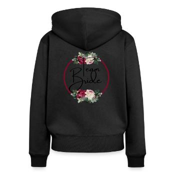 Team Floral Strap - Matching Tshirt - Women's Premium Organic Zip Hoodie - black - Back - Julia (174cm)