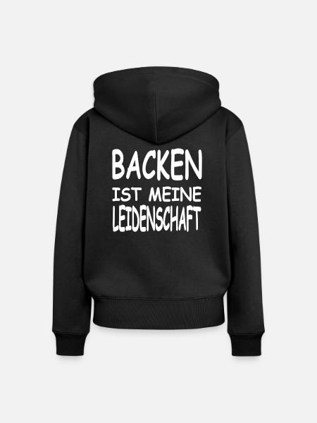 Backen - Frauen Premium Bio Zip Hoodie - Schwarz
