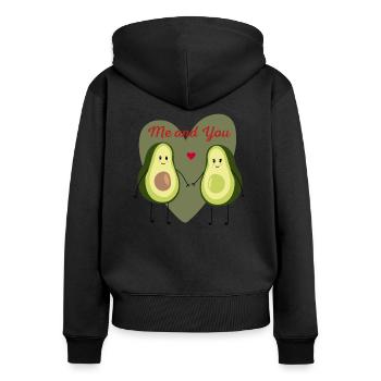 L’amour de l’avocat, toi et moi... Un couple d’amants - Sweat à capuche zippé Premium bio Femme - noir - Dos - Julia (174cm)