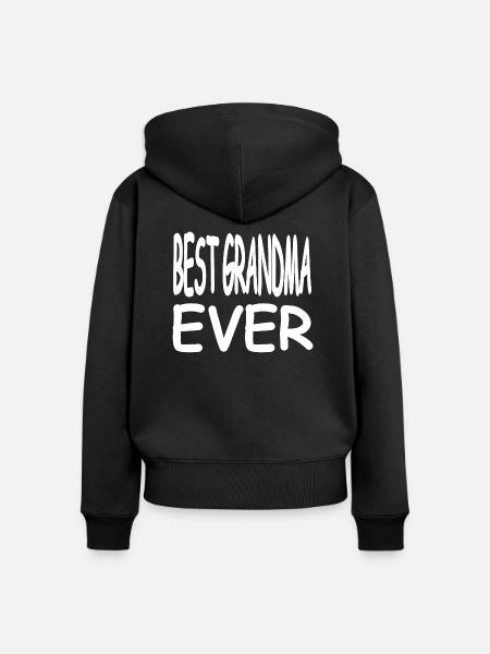 Oma - Frauen Premium Bio Zip Hoodie - Schwarz