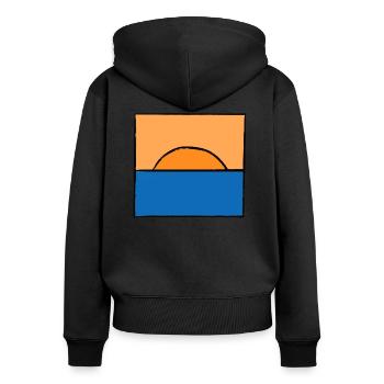 Sonnenuntergang - Frauen Premium Bio Zip Hoodie - Schwarz - Hinten - Julia (174cm)