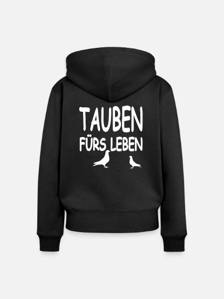 Tauben - Frauen Premium Bio Zip Hoodie - Schwarz