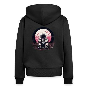 Lunar Astronaut - Women's Premium Organic Zip Hoodie - black - Back - Julia (174cm)