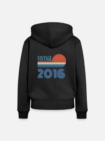 Jahrgang 2016 - Frauen Premium Bio Zip Hoodie - Schwarz