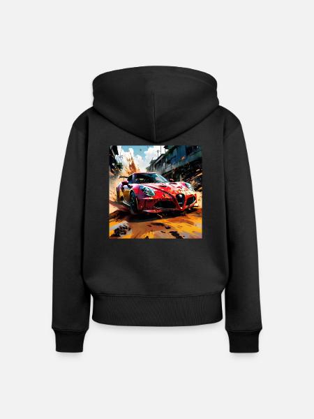 Rallye-Raid #2 - Frauen Premium Bio Zip Hoodie - Schwarz