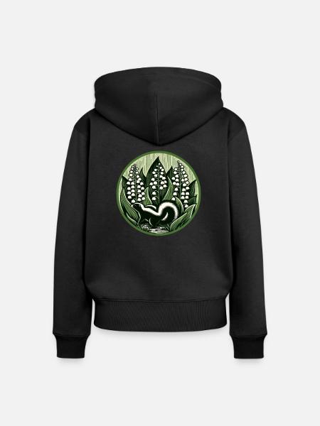 Skunk-Liebhaber - Frauen Premium Bio Zip Hoodie - Schwarz