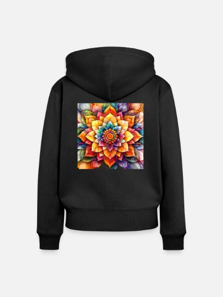 Mandala Time 2 - Frauen Premium Bio Zip Hoodie - Schwarz