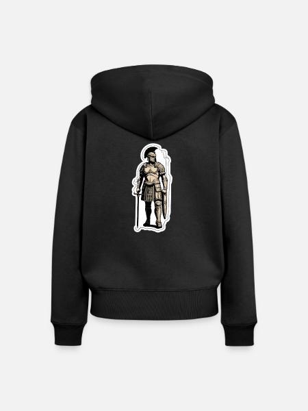 Römischer Centurio-Offizier - Frauen Premium Bio Zip Hoodie - Schwarz