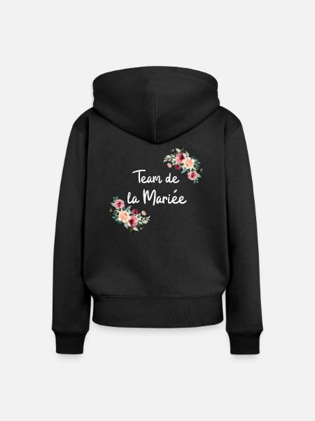 Braut Team Blumen - Frauen Premium Bio Zip Hoodie - Schwarz