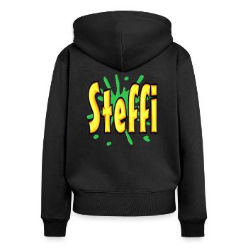 steffi2 - Women's Premium Organic Zip Hoodie - black - Back - Julia (174cm)