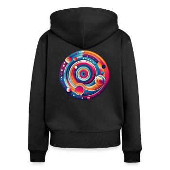 Psychedelic planet - Women's Premium Organic Zip Hoodie - black - Back - Julia (174cm)