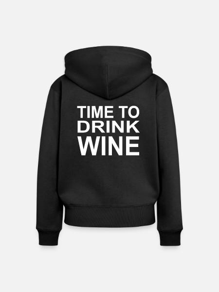 Wein - Frauen Premium Bio Zip Hoodie - Schwarz