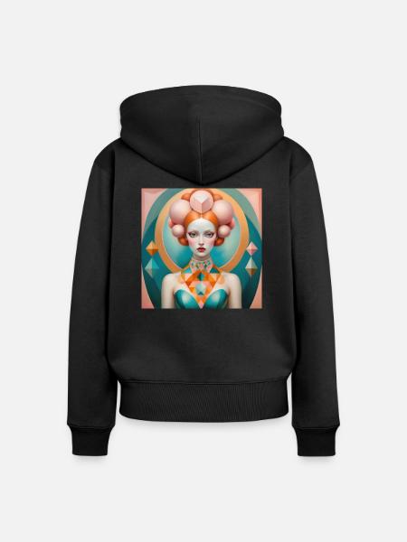 Aurora, digitale Malerei - Frauen Premium Bio Zip Hoodie - Schwarz