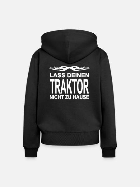 Traktor - Frauen Premium Bio Zip Hoodie - Schwarz