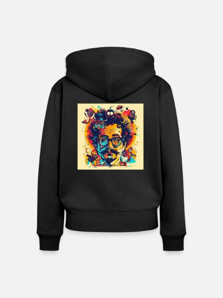 Popkultur - Frauen Premium Bio Zip Hoodie - Schwarz