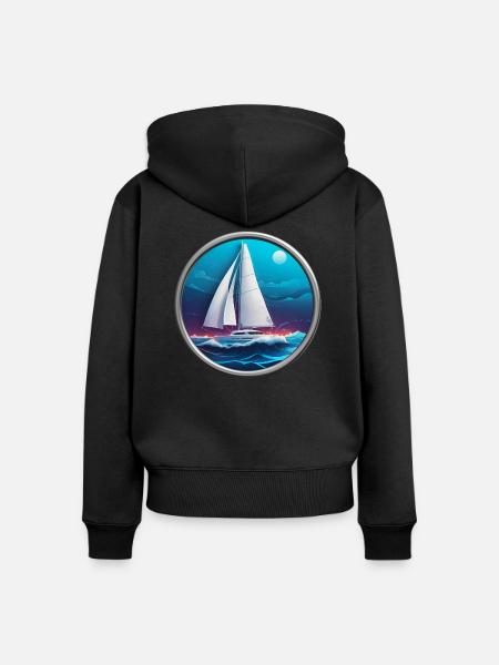 Auf dem Wasser - Frauen Premium Bio Zip Hoodie - Schwarz