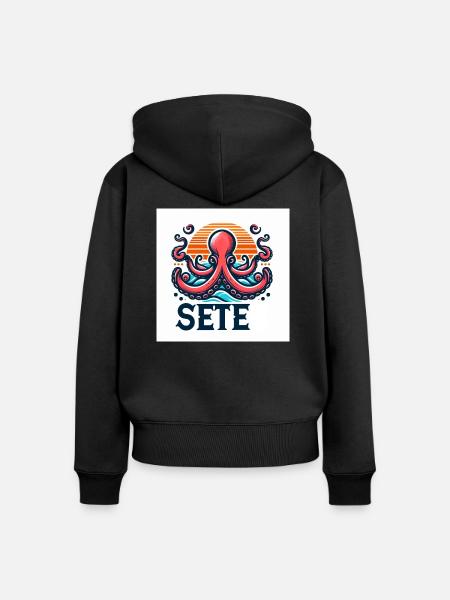 sete - Frauen Premium Bio Zip Hoodie - Schwarz