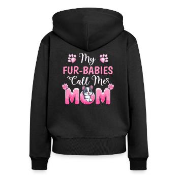 My Fur-Babies Call Me Mom Dog Lover Mother day - Sweat à capuche zippé Premium bio Femme - noir - Dos - Julia (174cm)