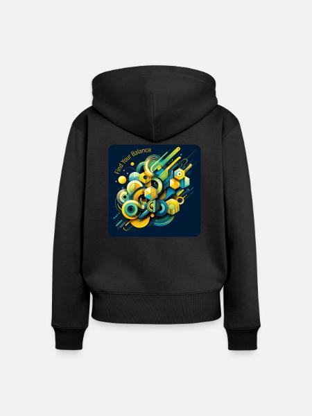Dynamic Geometric Energy - Frauen Premium Bio Zip Hoodie - Schwarz