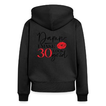 Make 30 Look Good - Frauen Premium Bio Zip Hoodie - Schwarz - Hinten - Julia (174cm)