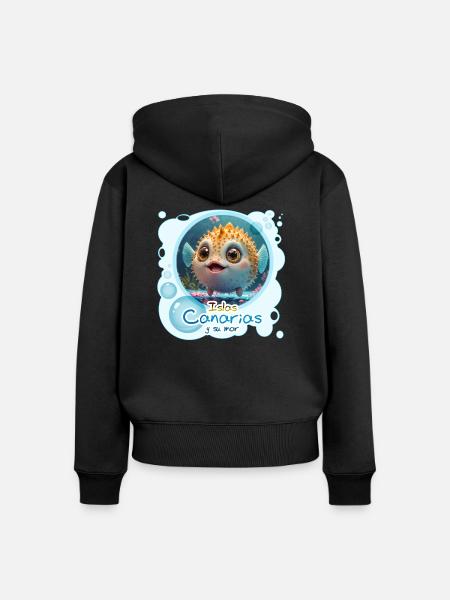 Kugelfisch - Frauen Premium Bio Zip Hoodie - Schwarz