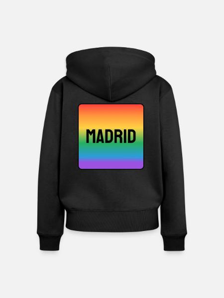 Schwules Madrid - Frauen Premium Bio Zip Hoodie - Schwarz