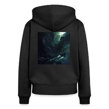 Dark Space - Women's Premium Organic Zip Hoodie - black - Back - Julia (174cm)
