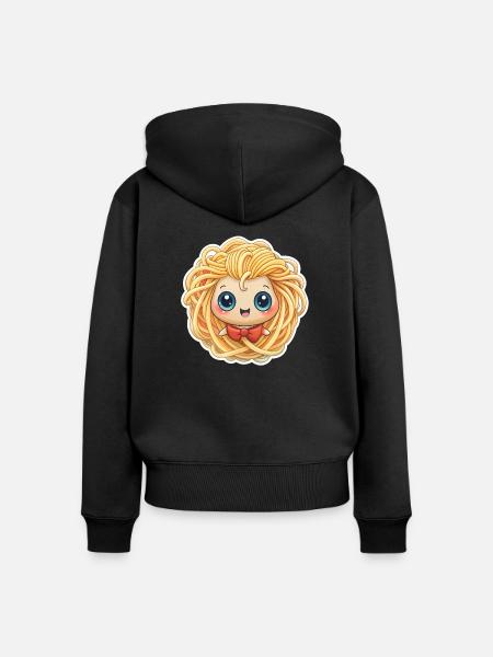 SPAGHETTI-MÄDCHEN - Frauen Premium Bio Zip Hoodie - Schwarz