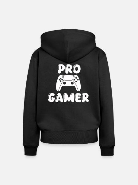 pro gamer - Frauen Premium Bio Zip Hoodie - Schwarz