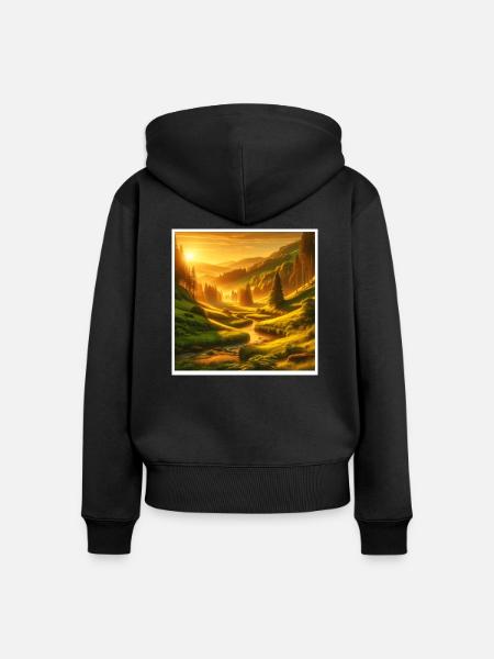 Tal - Frauen Premium Bio Zip Hoodie - Schwarz