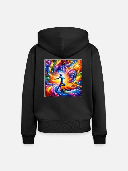 Hohe Frequenz - Frauen Premium Bio Zip Hoodie - Schwarz