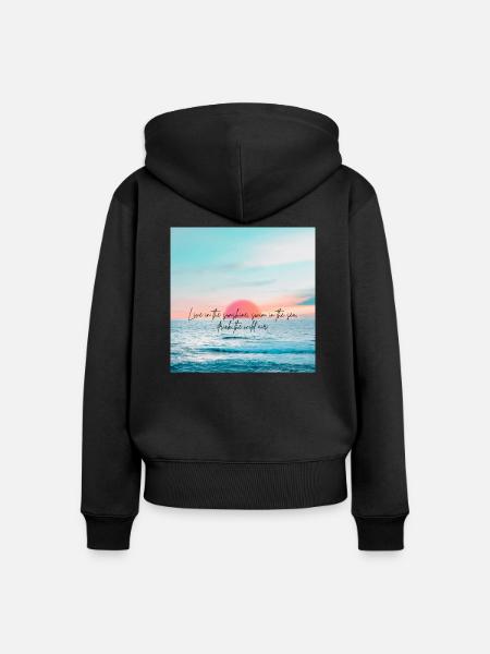 Summer vibes - Frauen Premium Bio Zip Hoodie - Schwarz