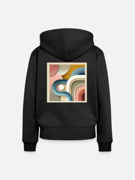 Pastell Sinfonie - Abstraktes Gemälde - Frauen Premium Bio Zip Hoodie - Schwarz