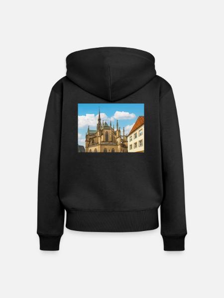 Marienkirche Osnabrück - Frauen Premium Bio Zip Hoodie - Schwarz