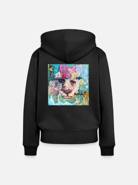 Amigo Löwe - Frauen Premium Bio Zip Hoodie - Schwarz