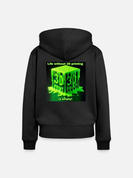 3D Printing Motiv 2 - Frauen Premium Bio Zip Hoodie - Schwarz