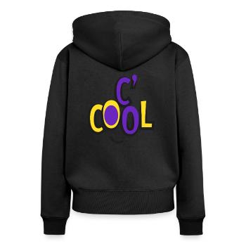 C' COOL - Women's Premium Organic Zip Hoodie - black - Back - Julia (174cm)