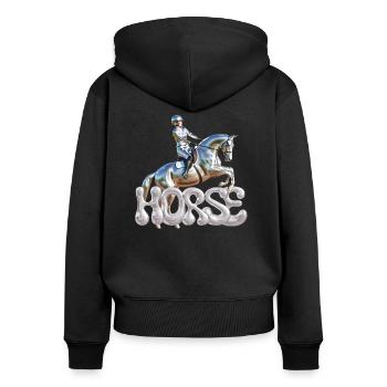 Show Jumper Chrome 2 - Sweat à capuche zippé Premium bio Femme - noir - Dos - Julia (174cm)