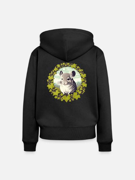 Chinchilla - Frauen Premium Bio Zip Hoodie - Schwarz