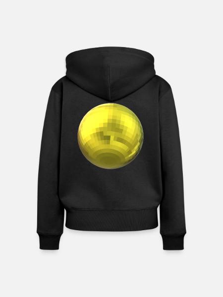 gelbe Kugel - Frauen Premium Bio Zip Hoodie - Schwarz
