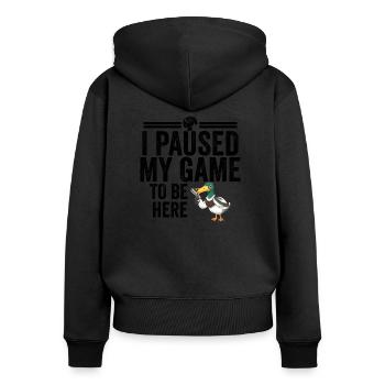 Lustiges Geschenk für Gamer Gaming Videospiele - Frauen Premium Bio Zip Hoodie - Schwarz - Hinten - Julia (174cm)