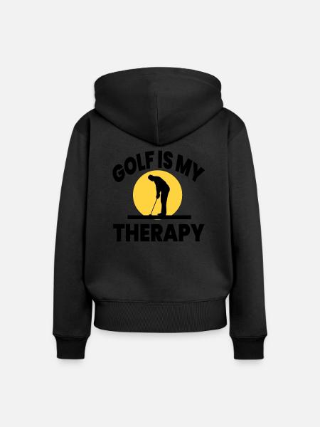 Golf - Frauen Premium Bio Zip Hoodie - Schwarz